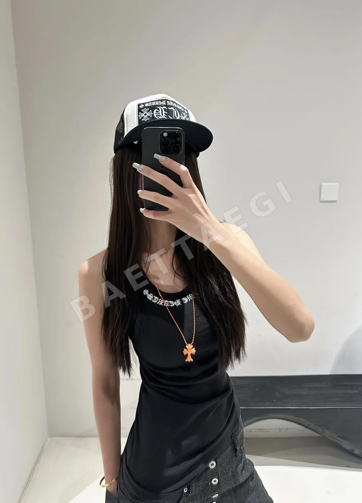 크롬하츠 산스크리트어 스크롤 프린트 반팔 티셔츠 상세 이미지 6