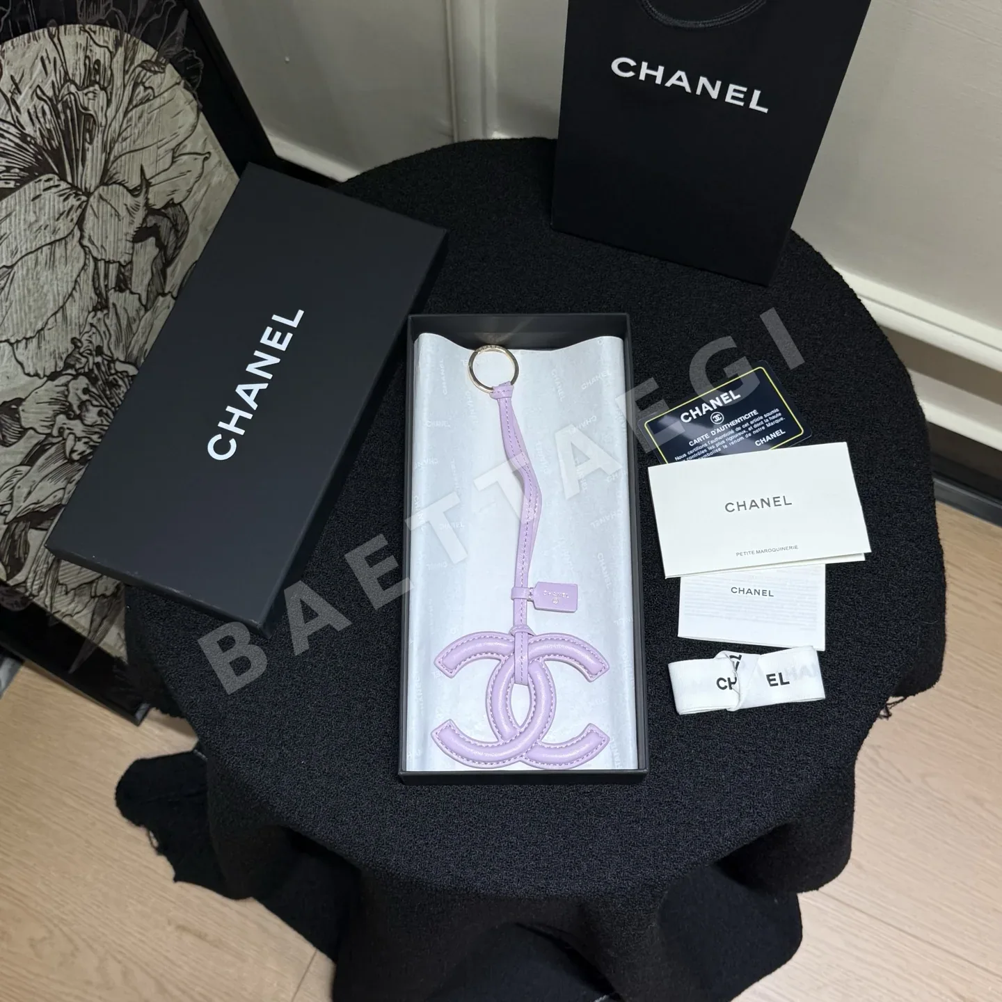 샤넬 더블 C 램스킨 키링 상세 이미지 3