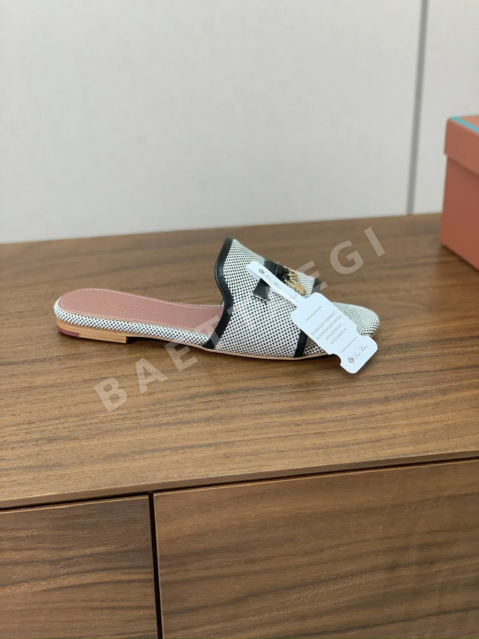 로로피아나 컬러 블록 플랫 샌들 상세 이미지 5
