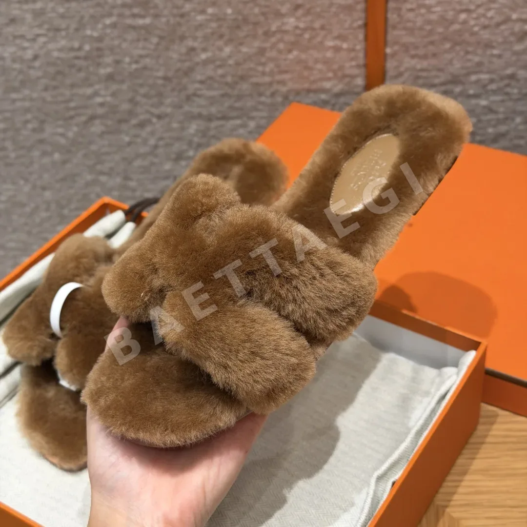 에르메스 오란 샌들 카키 울 가죽 H 컷아웃 상세 이미지 2
