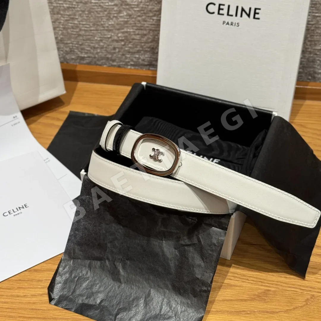 셀린느 ALIX 미디엄 25mm 리버시블 소가죽 벨트 상세 이미지 3