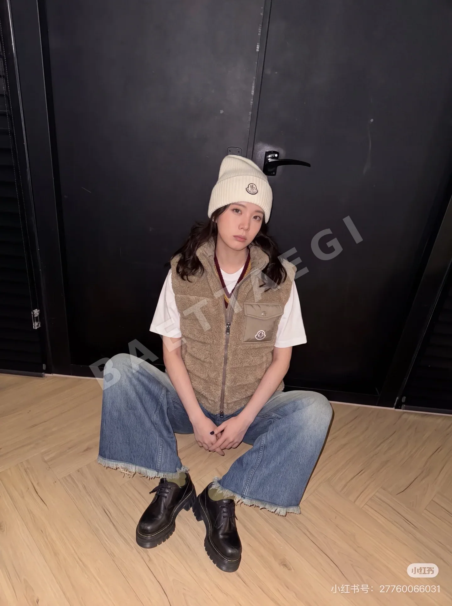 몽클레르 테디베어 플리스 울 다운 여성 조끼 상세 이미지 3