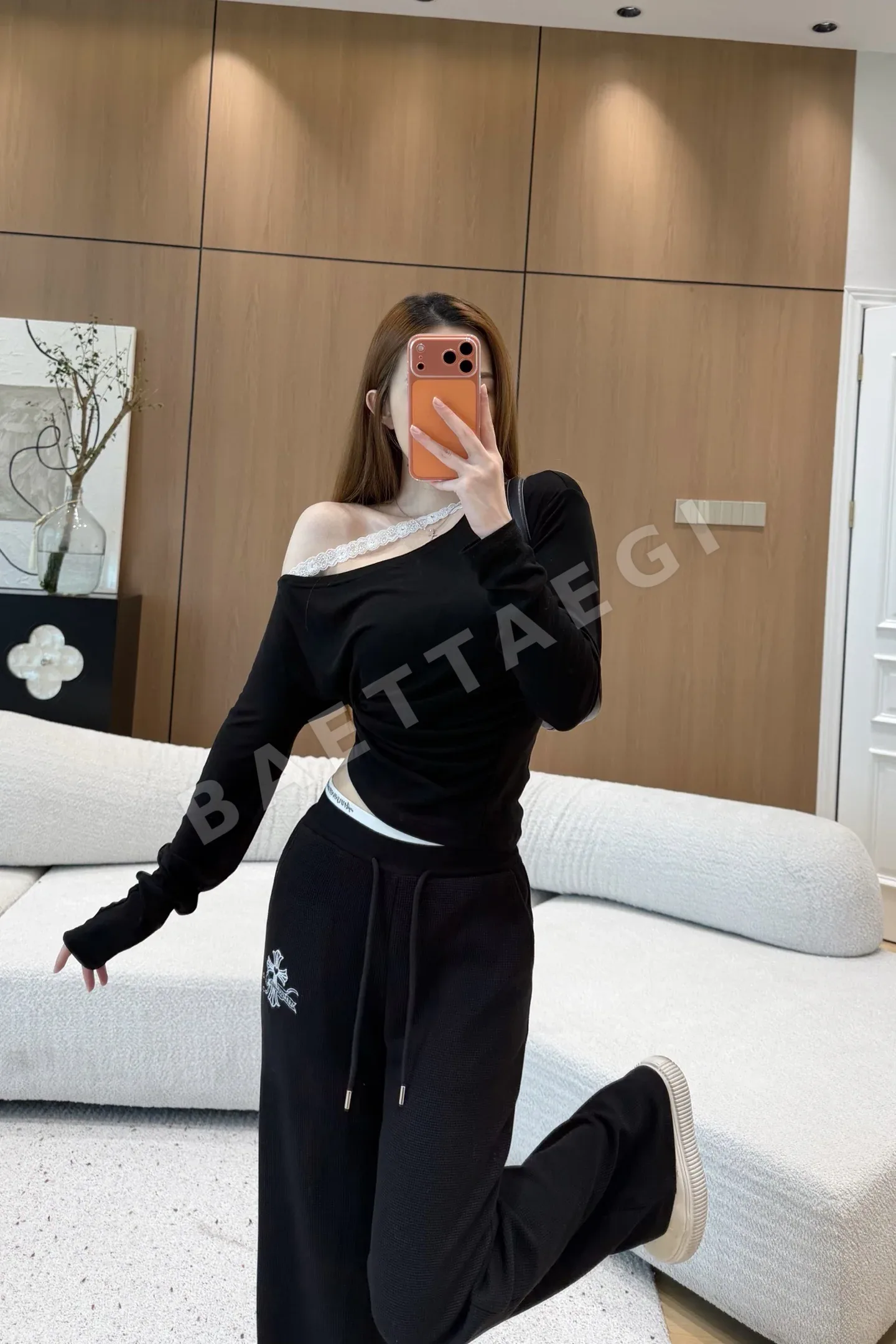 크롬하츠 드로스트링 여성 바지 상세 이미지 3