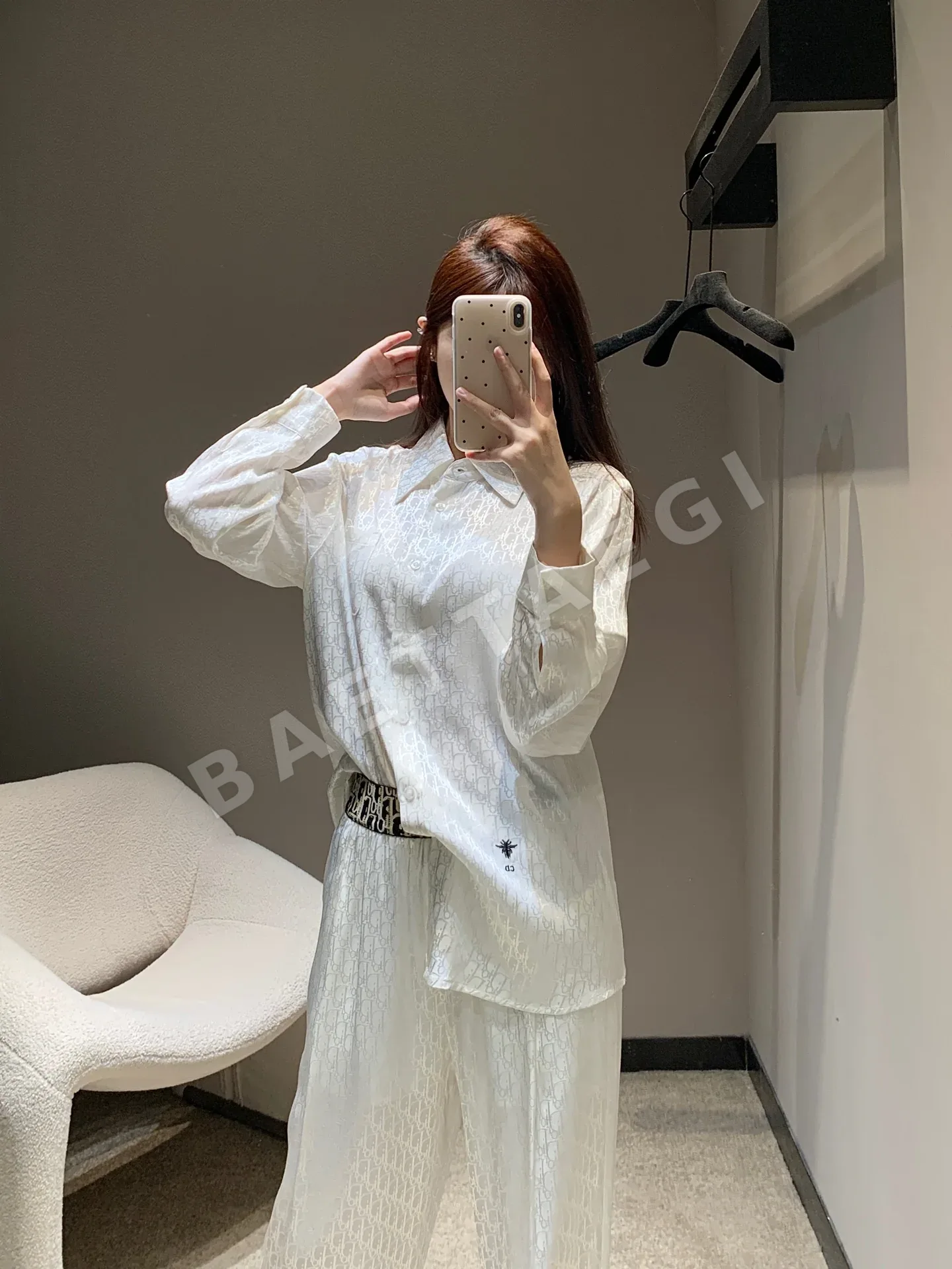 디올 레터 프린트 레이온 자카드 셔츠 팬츠 세트 상세 이미지 3