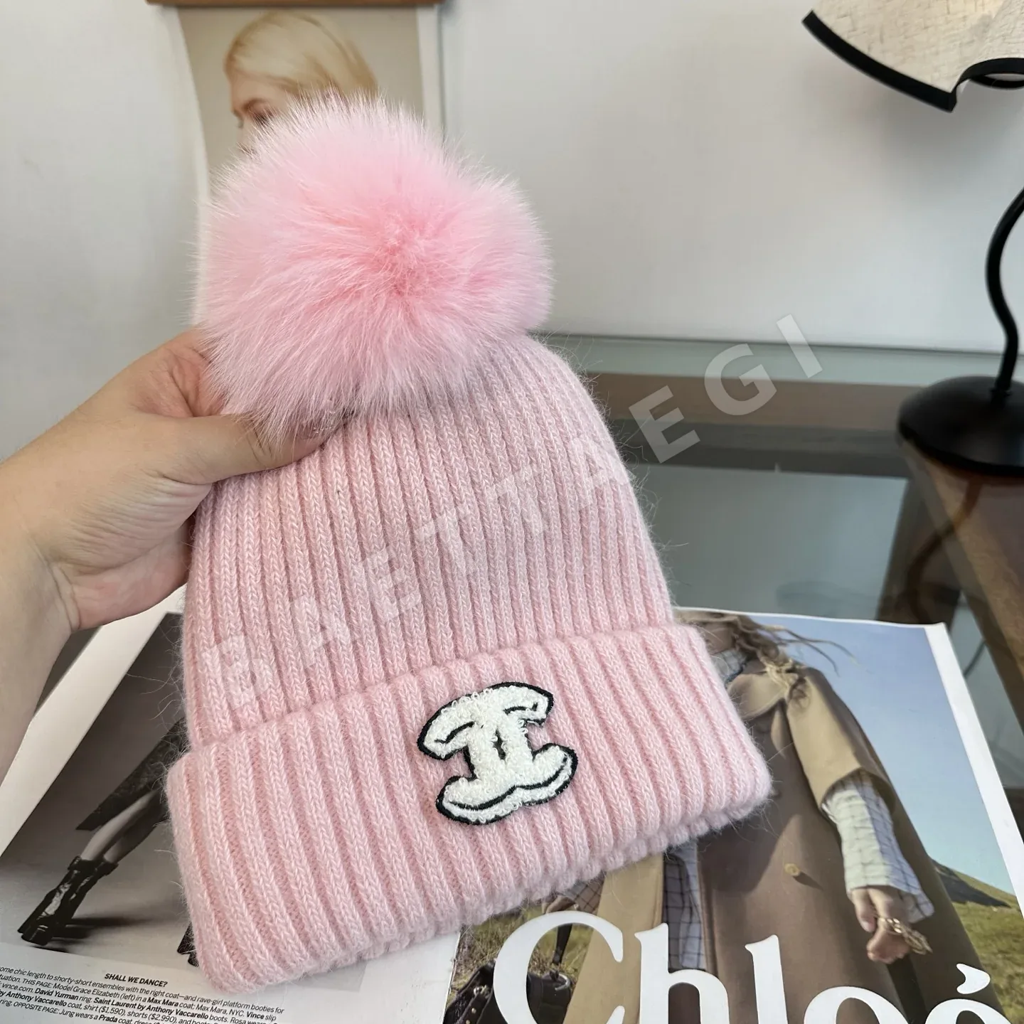 샤넬 니트 비니 모자 상세 이미지 5