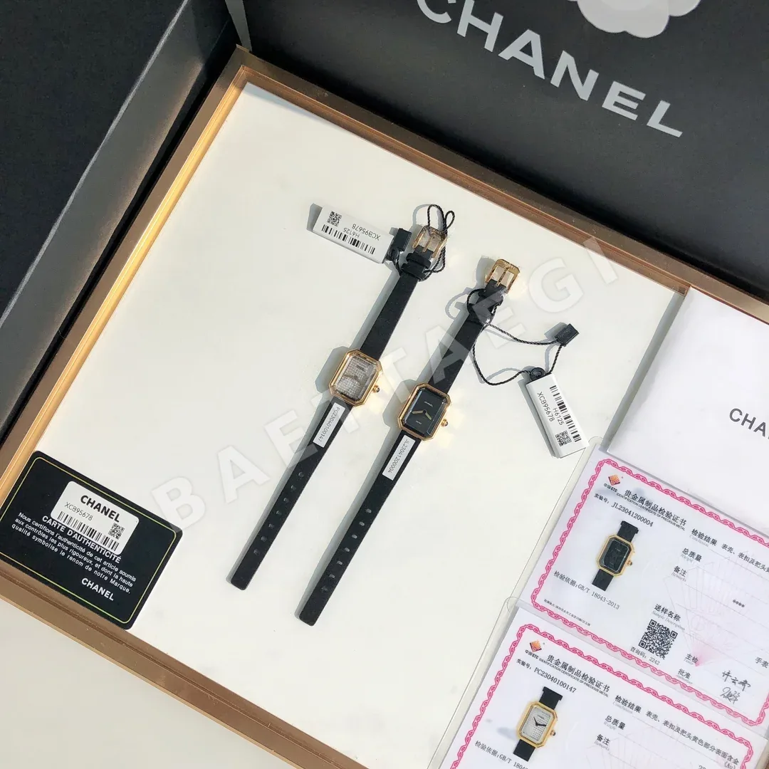 샤넬 슈가큐브 블랙골드 18K 골드도금 쿼츠 여성 시계 18K 상세 이미지 6