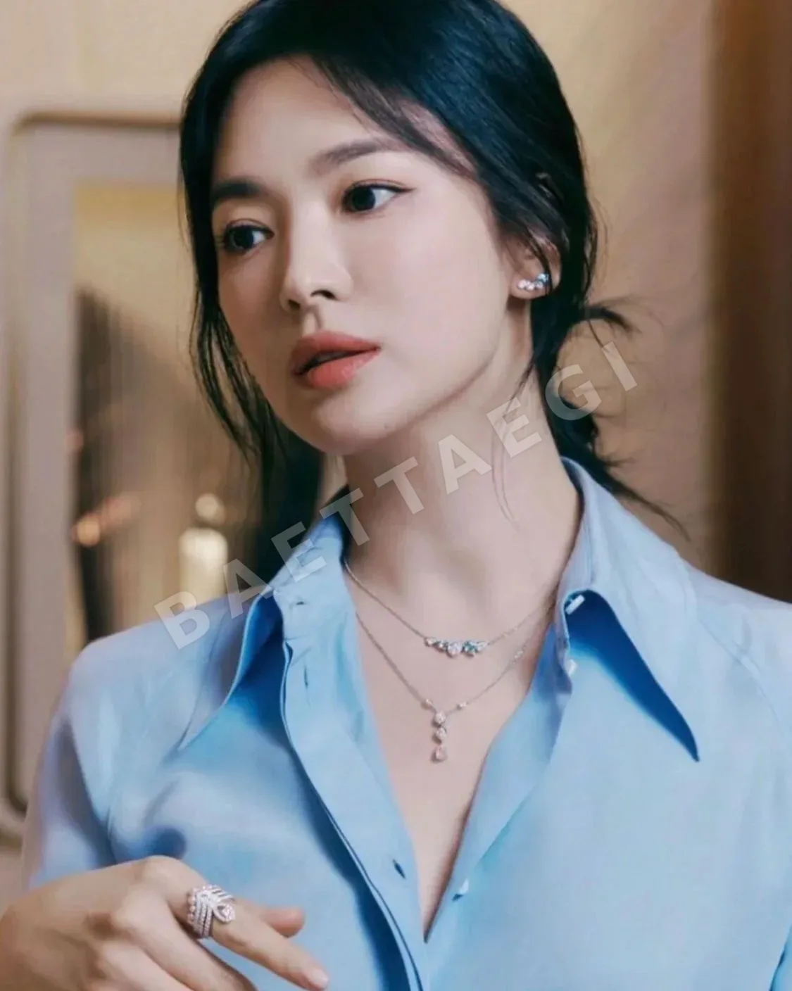 쇼메 티어드롭 925 스털링 실버 목걸이 상세 이미지 3