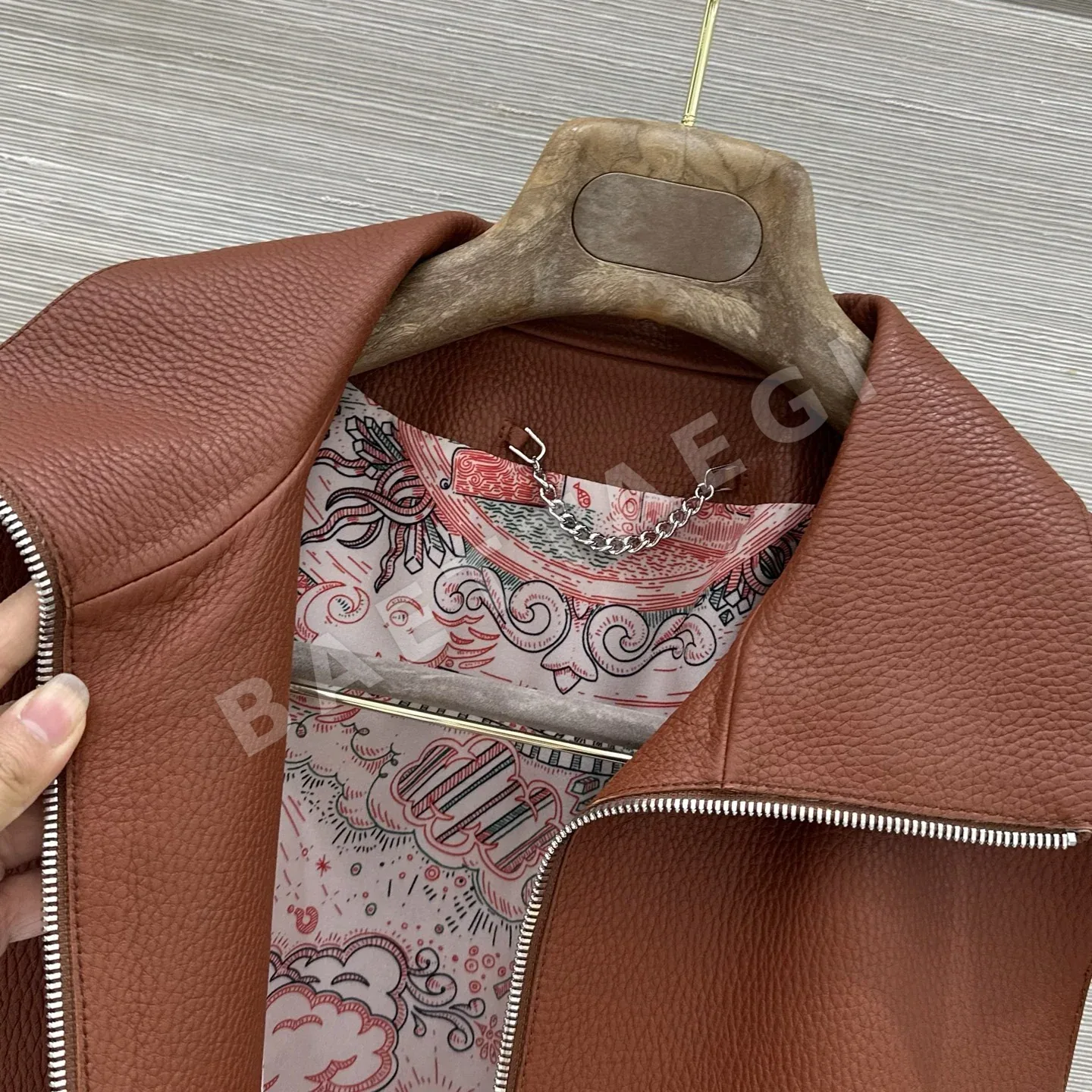 에르메스 리치 패턴 램스킨 여성 조끼 상세 이미지 4