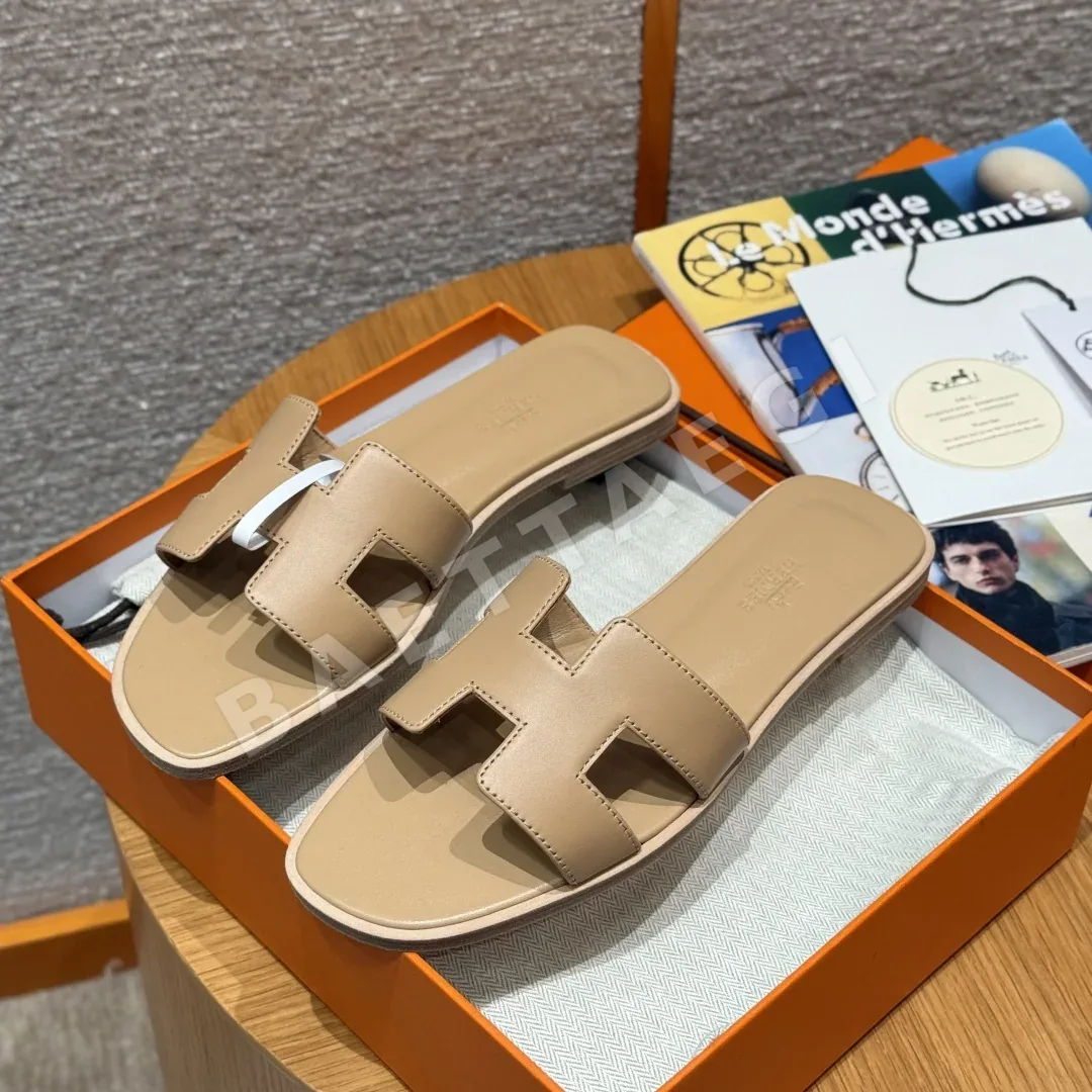 에르메스 오란 샌들 베이지알비노 램스킨 H 컷아웃 상세 이미지 3