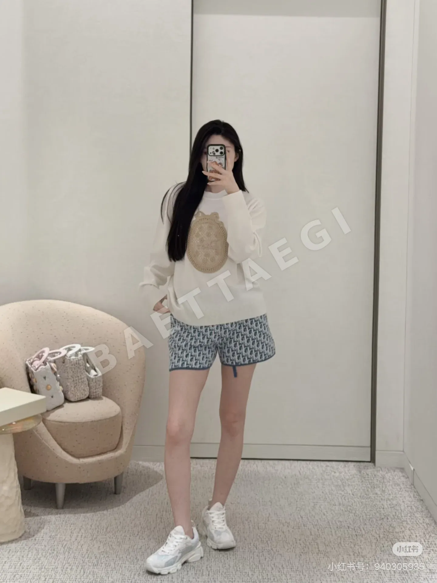 디올 가든 월드 3D 자수 울 실크 니트 긴팔 탑 상세 이미지 4