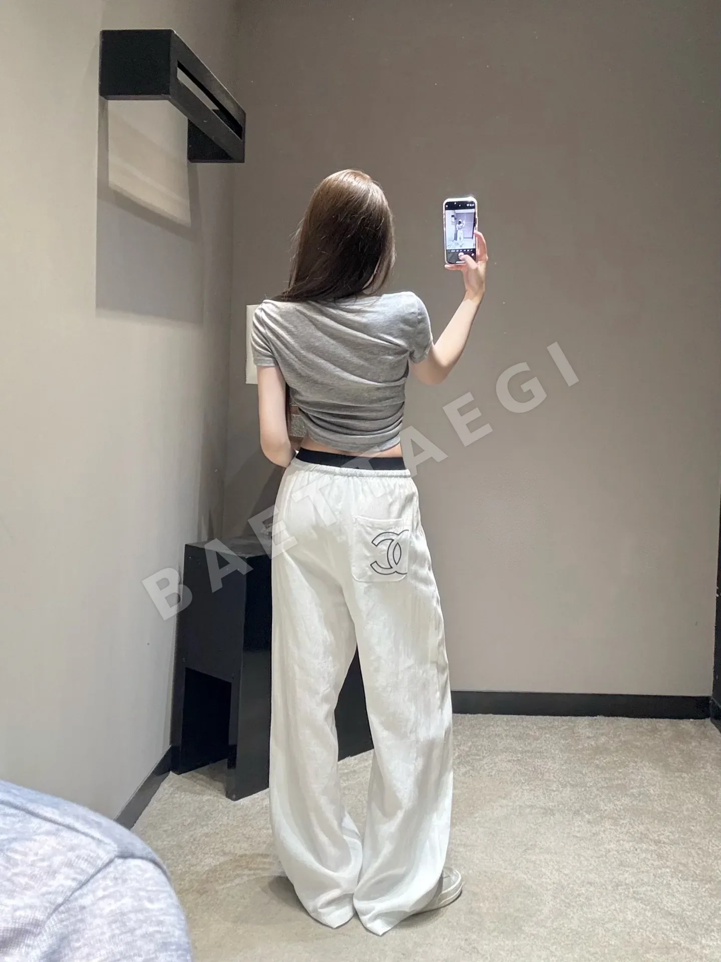 샤넬 린넨 혼방 와이드 바지 상세 이미지 7