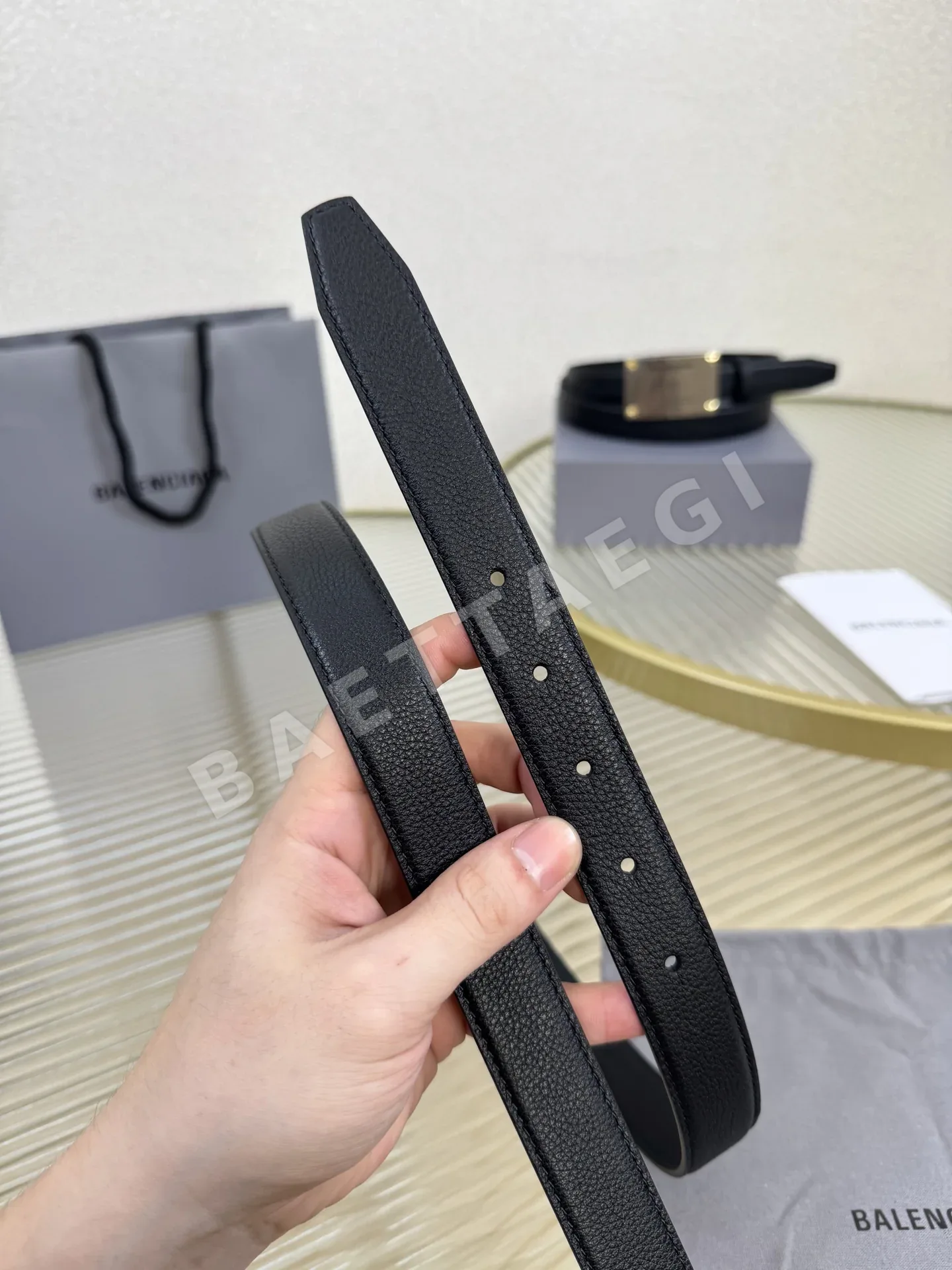 발렌시아가 카프스킨 빈티지 황동 장식 벨트 상세 이미지 8