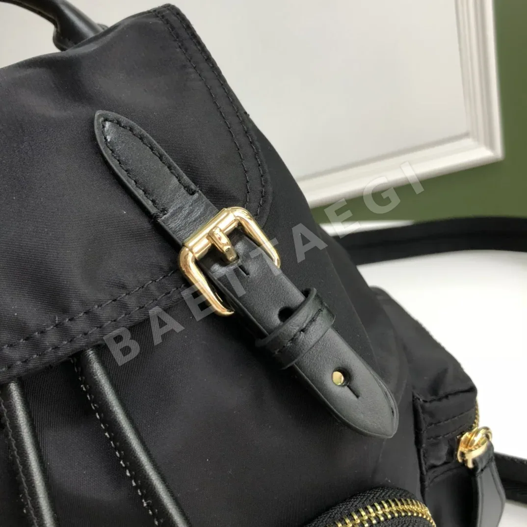 버버리 빈티지 체크 가죽 트리밍 백팩 상세 이미지 3