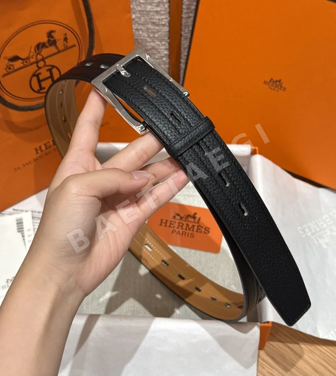 에르메스 H 버클 카프스킨 벨트 상세 이미지 4