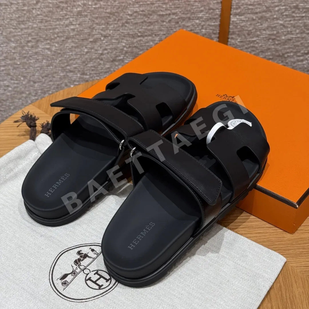 에르메스 시프레 샌들 검정 가죽 시플르 디자인 상세 이미지 4