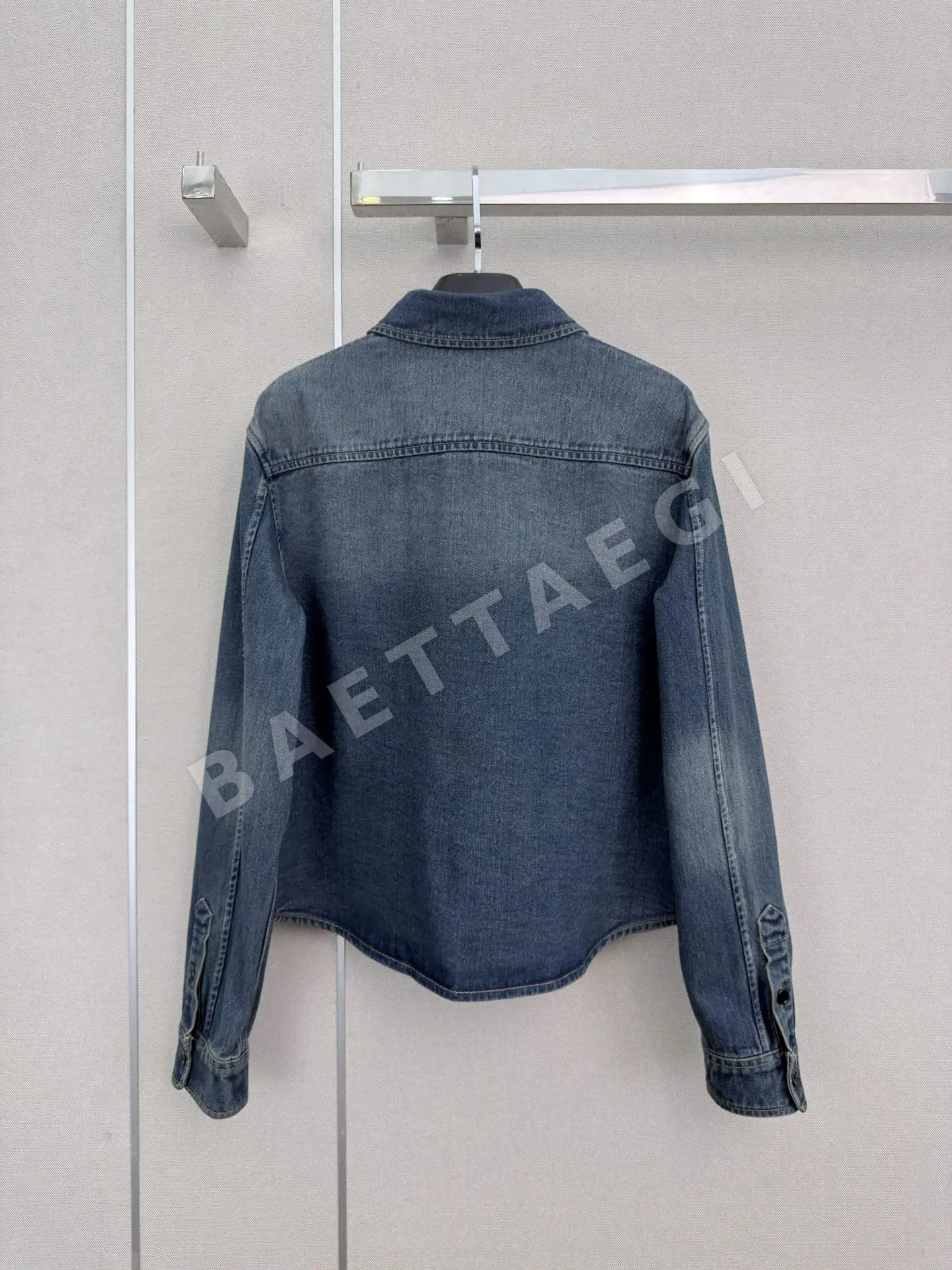 생로랑 자수 카라 데님 긴팔 셔츠 상세 이미지 7