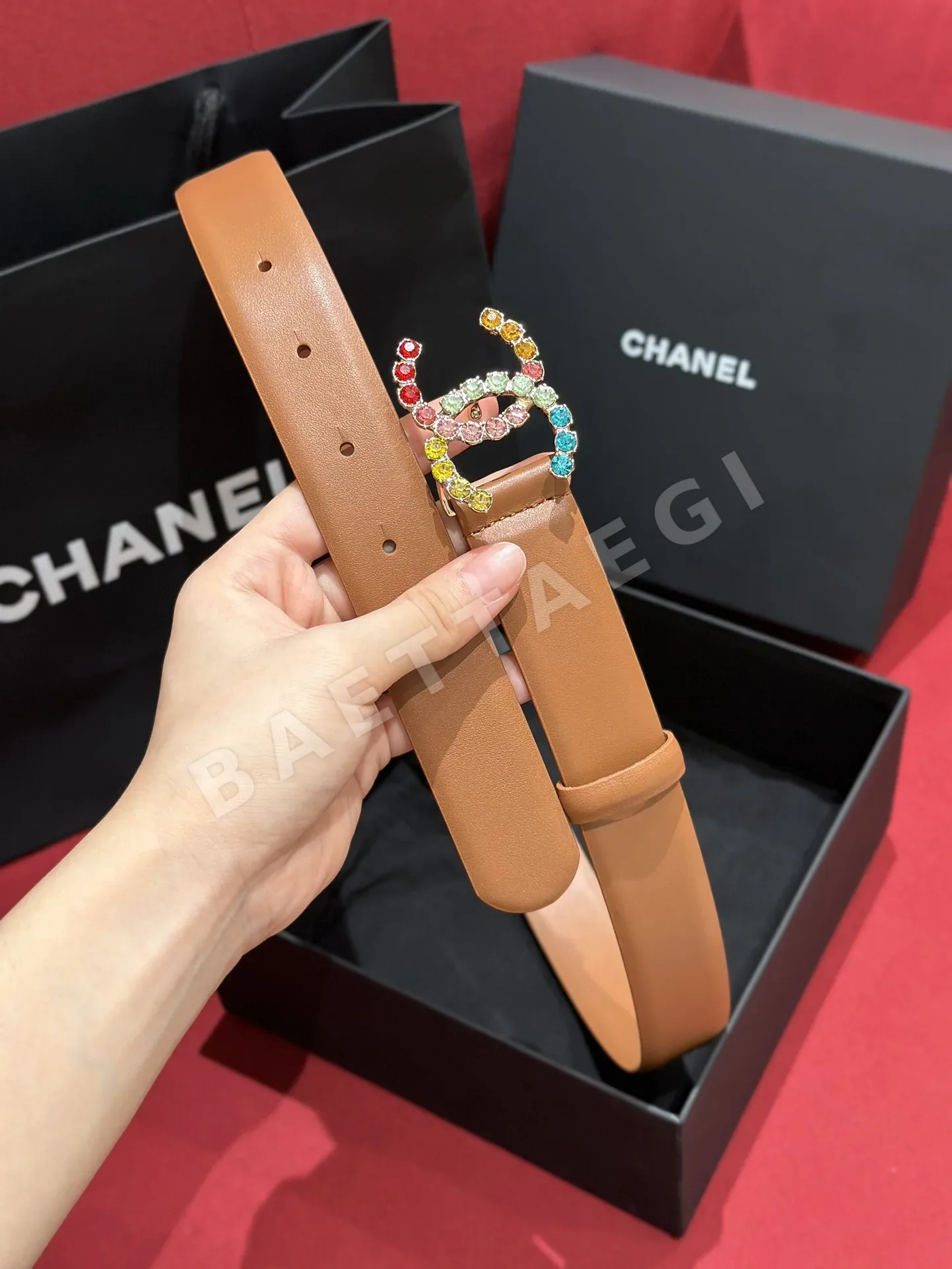 샤넬 여성 가죽 벨트 상세 이미지 4