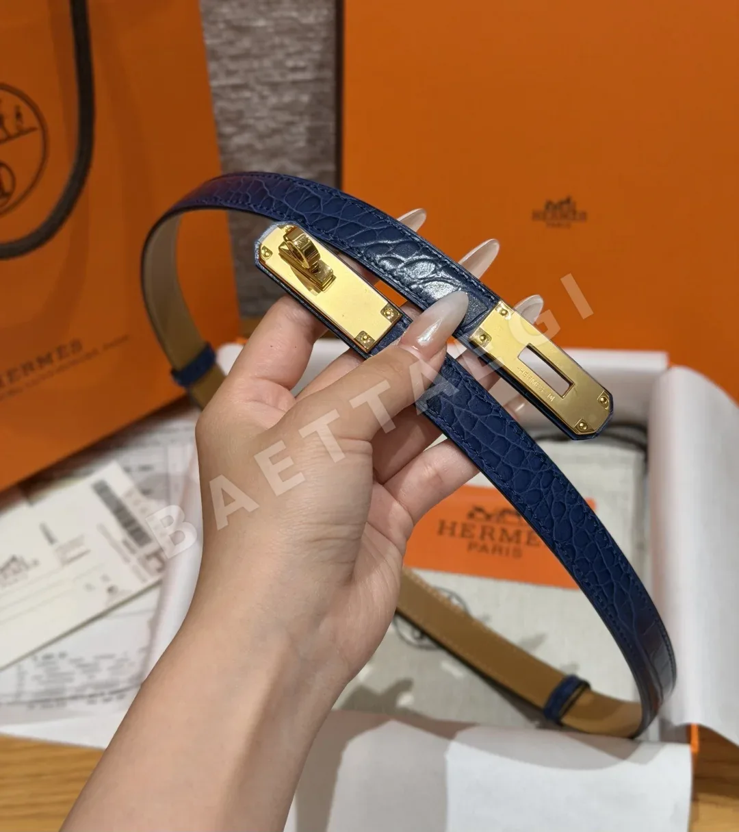 에르메스 켈리 버클 엡솜 카프스킨 벨트 18mm 상세 이미지 4