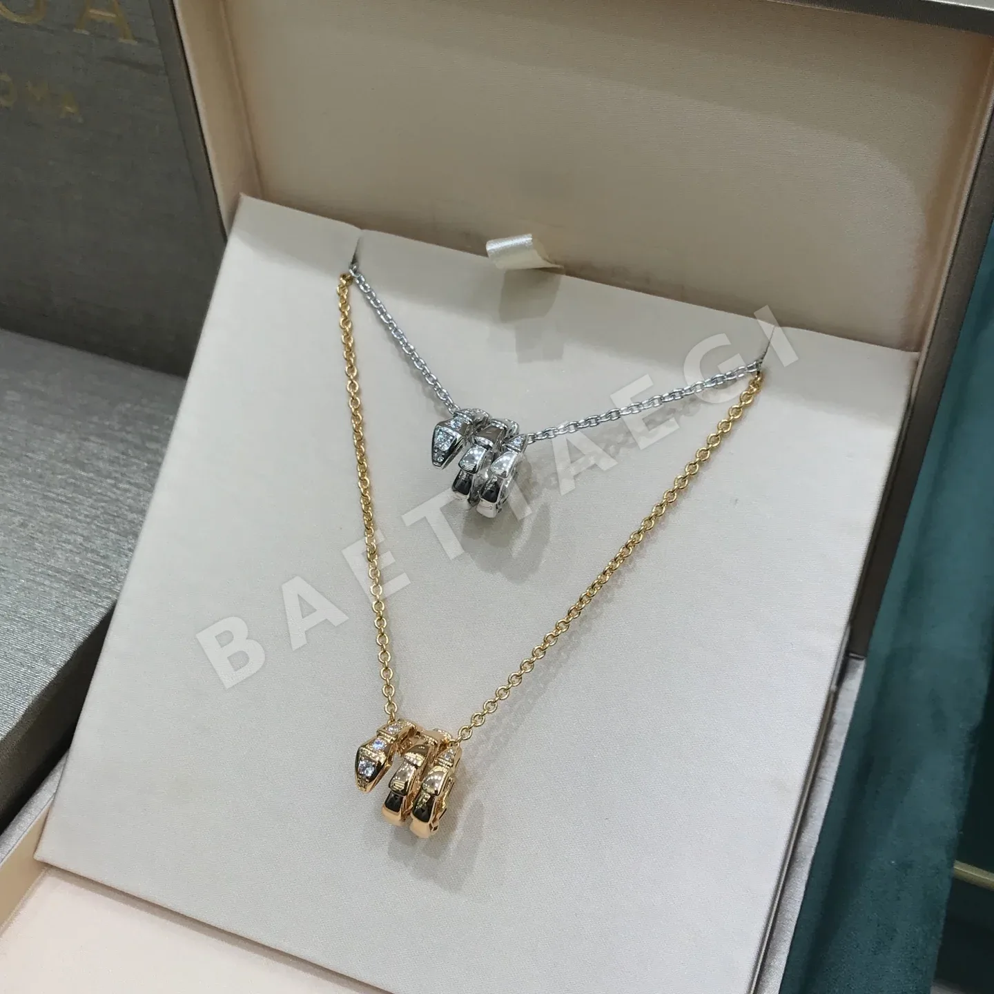 불가리 셀페르티 바이퍼 더블 서클 다이아몬드 목걸이 상세 이미지 2