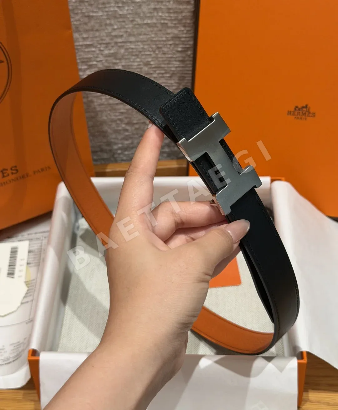 에르메스 미니 콘스탕스 H 버클 리버서블 가죽 벨트 상세 이미지 5