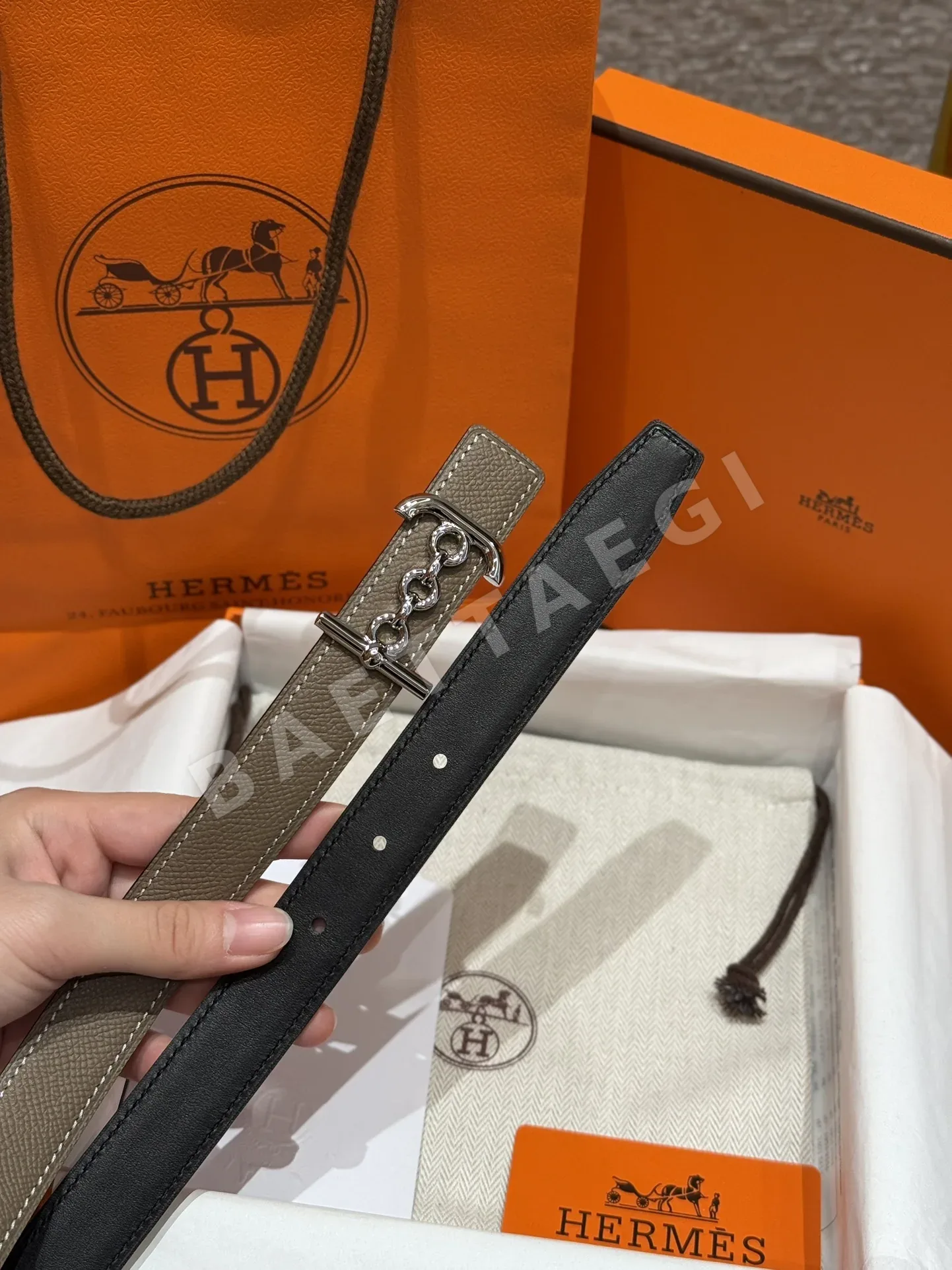 에르메스 스위프트 양면 가죽 H 버클 벨트 상세 이미지 5