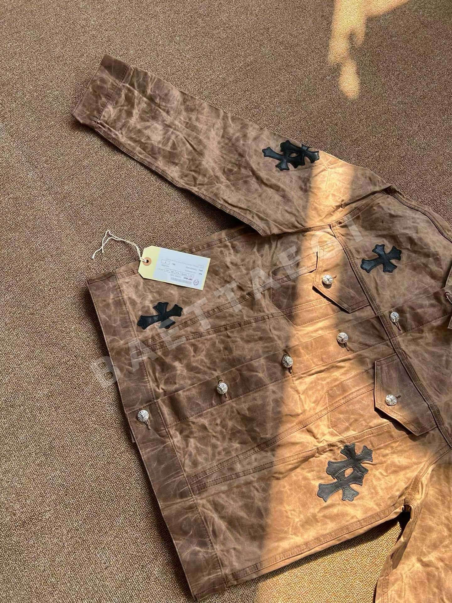크롬하츠 가죽 크로스 버클 자켓 상세 이미지 2