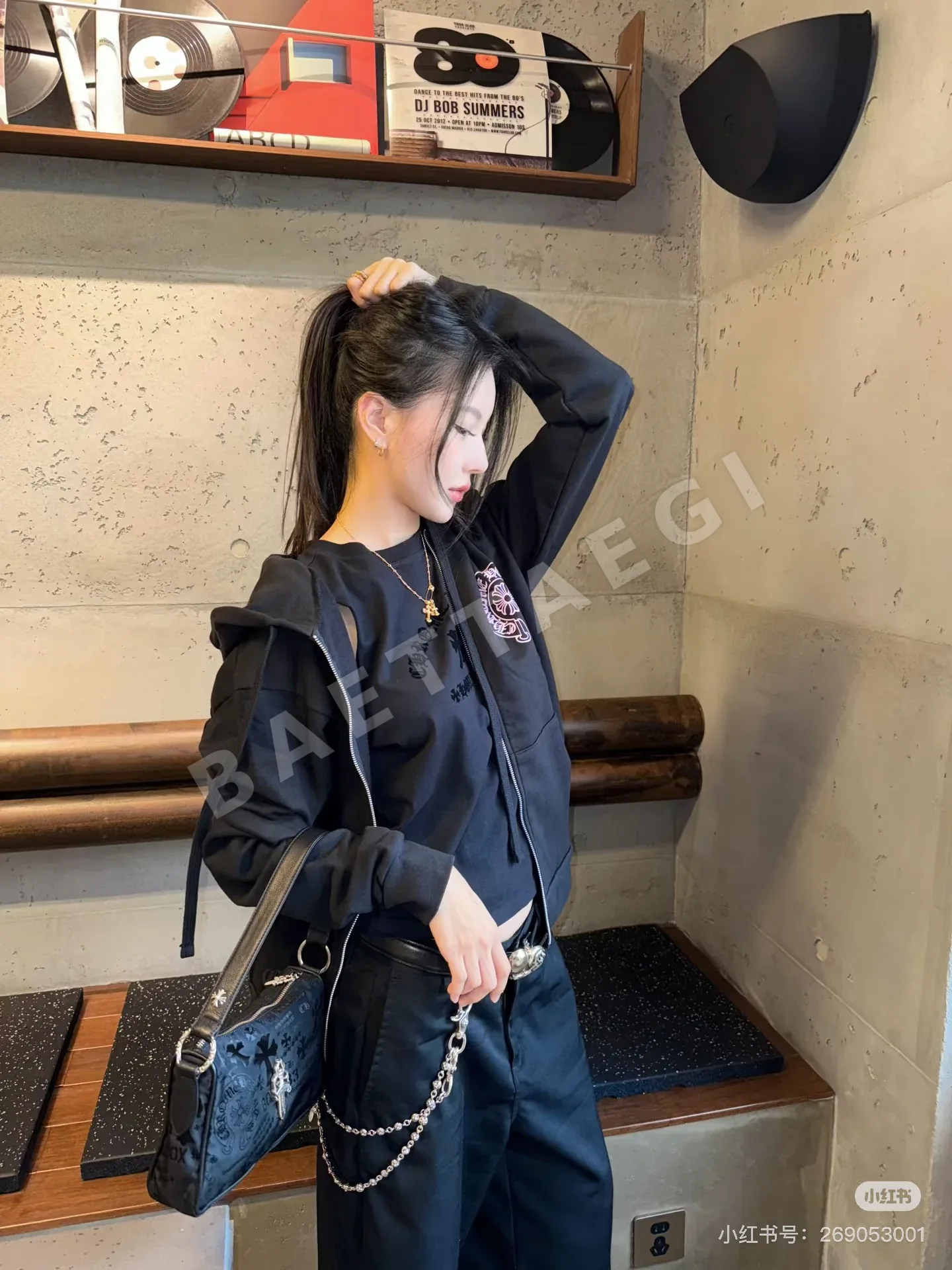 크롬하츠 핑크 호스슈 지퍼업 후드 남성용 상세 이미지 3