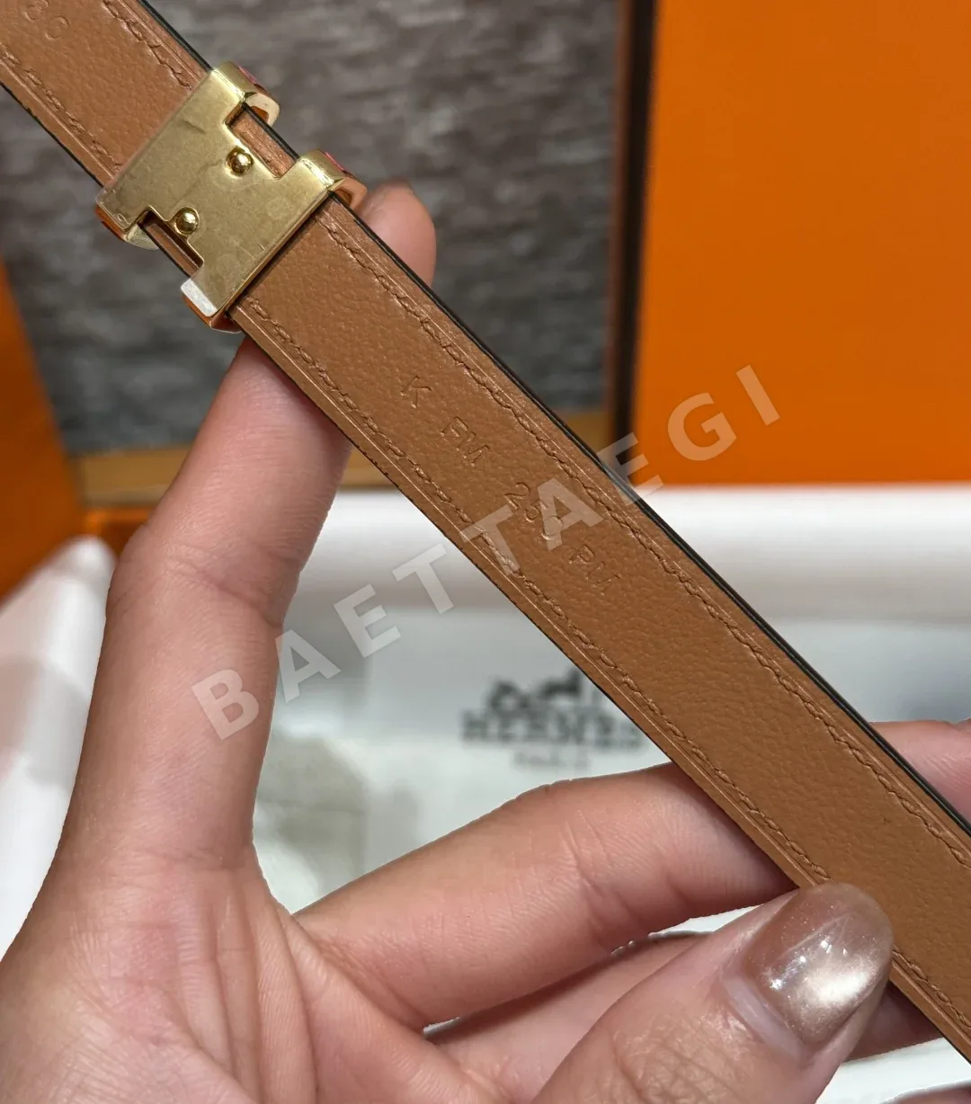 에르메스 팝 H 금도금 버클 에포손 카프스킨 벨트 상세 이미지 8