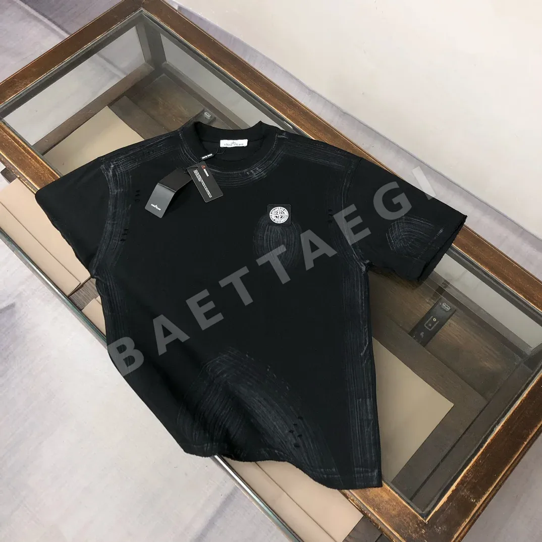 스톤아일랜드 워시드 크루넥 남성 반팔 티셔츠 47711