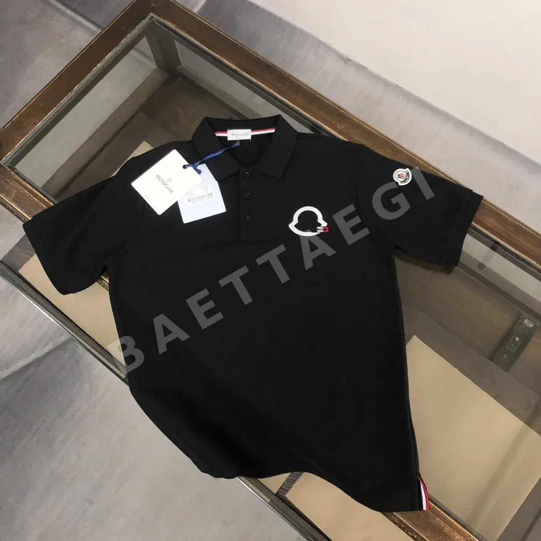 몽클레르 남성 머서라이즈드 피케 코튼 반팔 폴로셔츠 48882