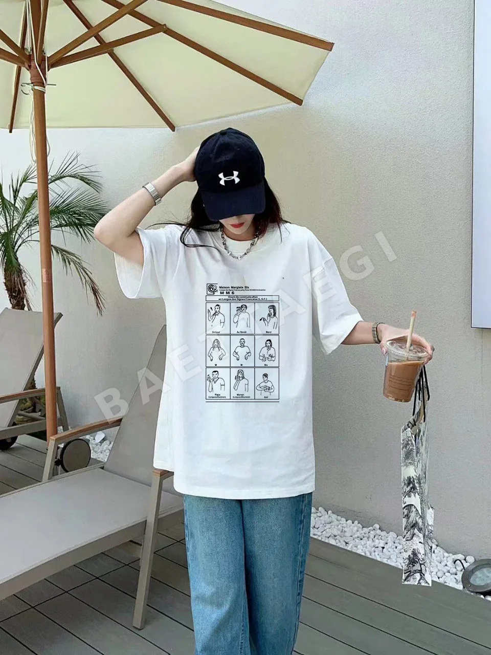 마르지엘라 프린트 로고 반팔 티셔츠 상세 이미지 9