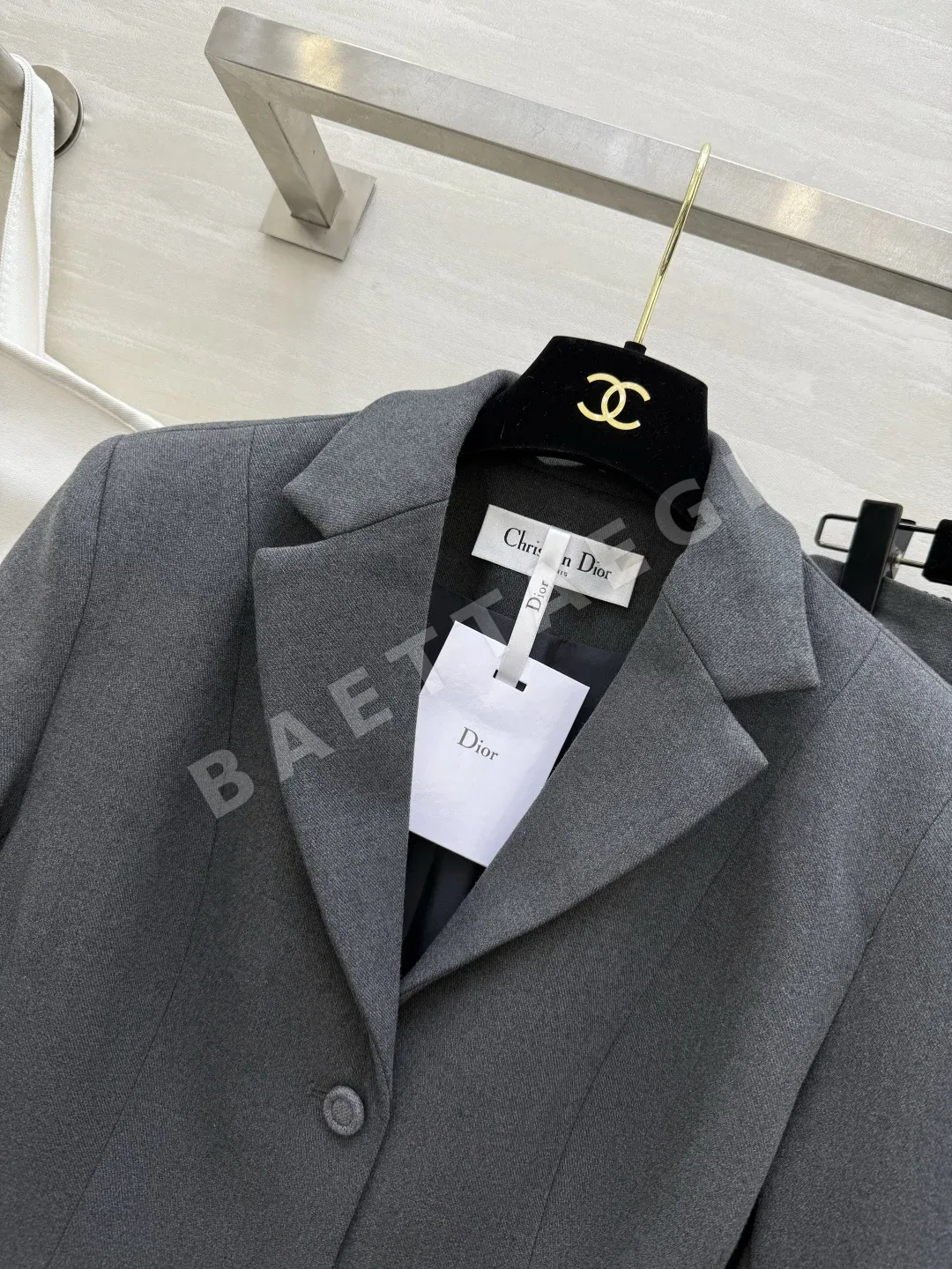디올 슬림핏 재킷 하이웨이스트 롱 바지 세트 상세 이미지 8
