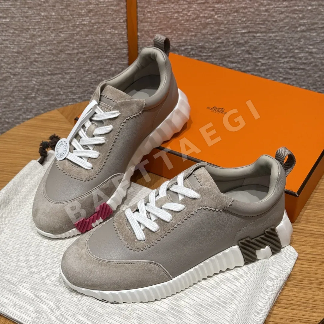 에르메스 바운싱 스니커즈 페블베이지 가죽 상세 이미지 3