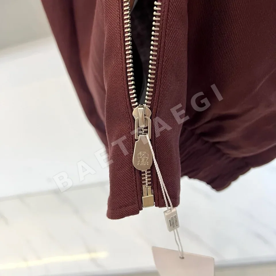 브루넬로쿠치넬리 스탠드 카라 린넨 블렌드 남성 자켓 상세 이미지 6