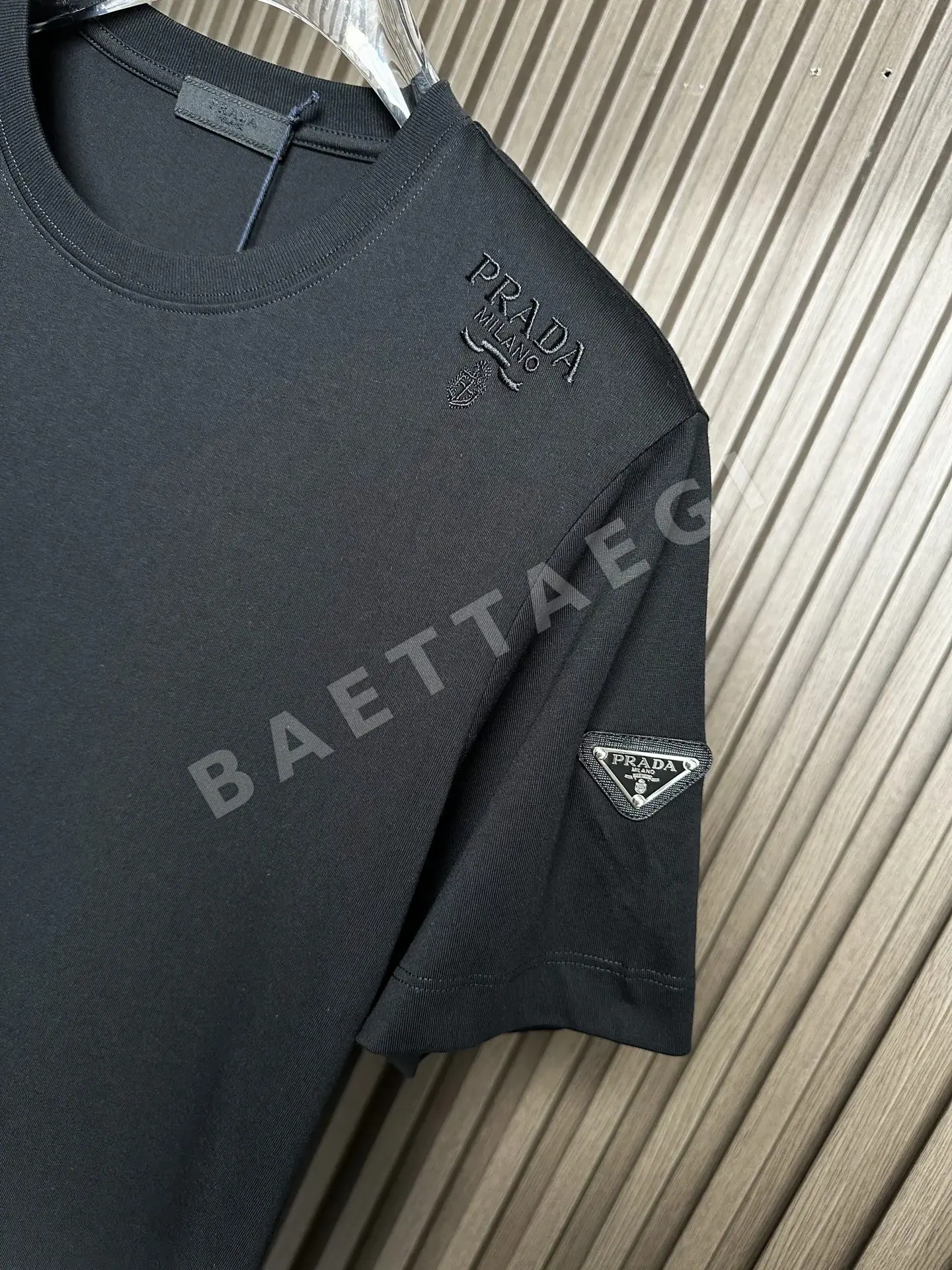 프라다 오리지널 면 크루넥 반팔 티셔츠 상세 이미지 5
