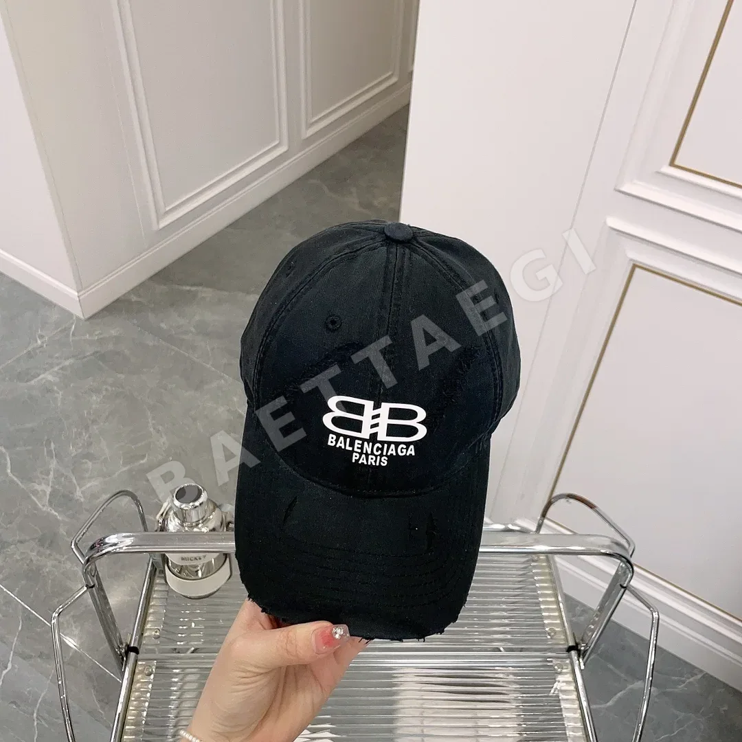 발렌시아가 더블 B 배지 로고 세탁 가공 야구모자 상세 이미지 2