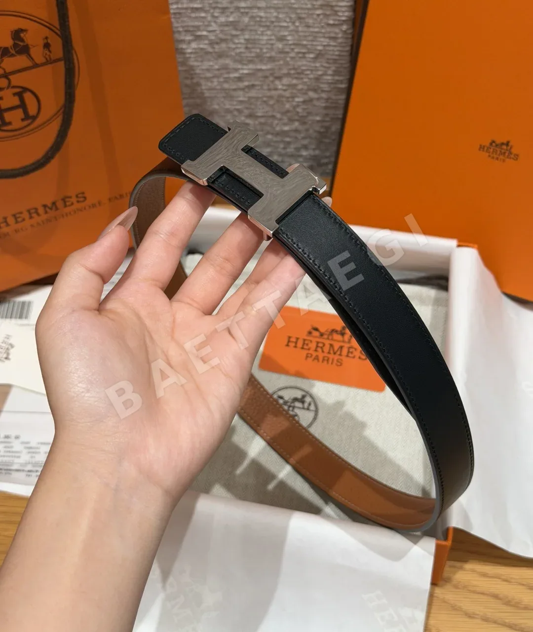 에르메스 미니 콘스탄스 H버클 양면 가죽 벨트 상세 이미지 5