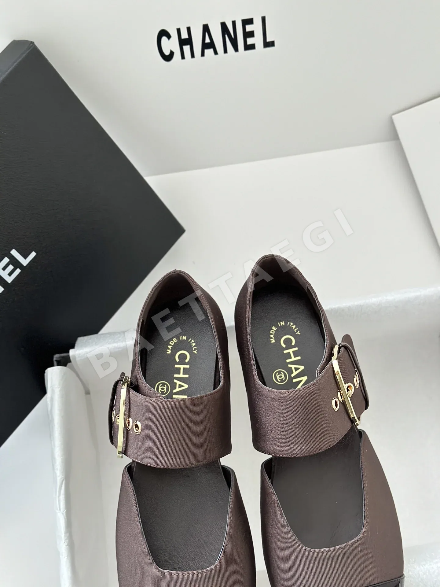 샤넬 더블 C 메탈 버클 컬러 블록 메리제인 슈즈 상세 이미지 7