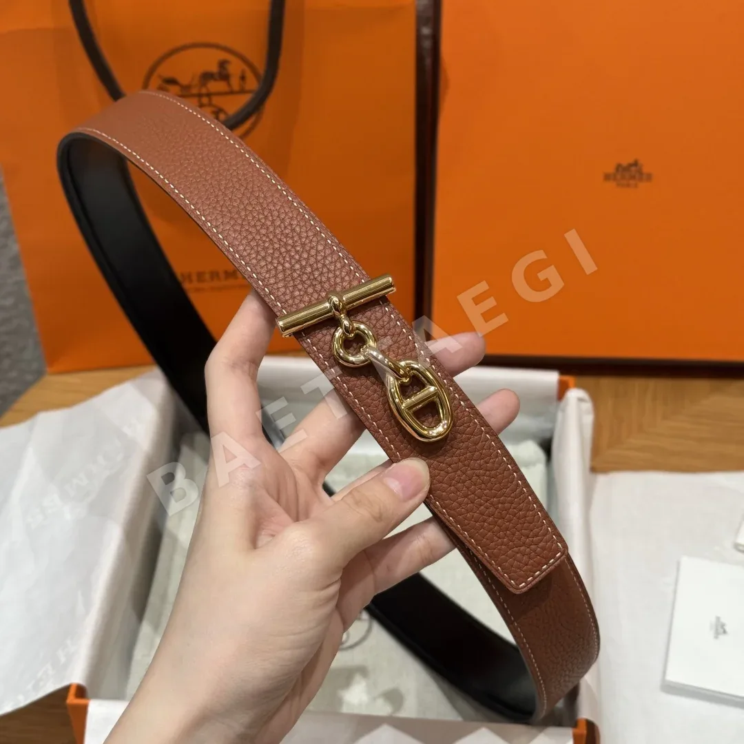 에르메스 셰느당클 버클 양면 가죽 벨트 상세 이미지 4