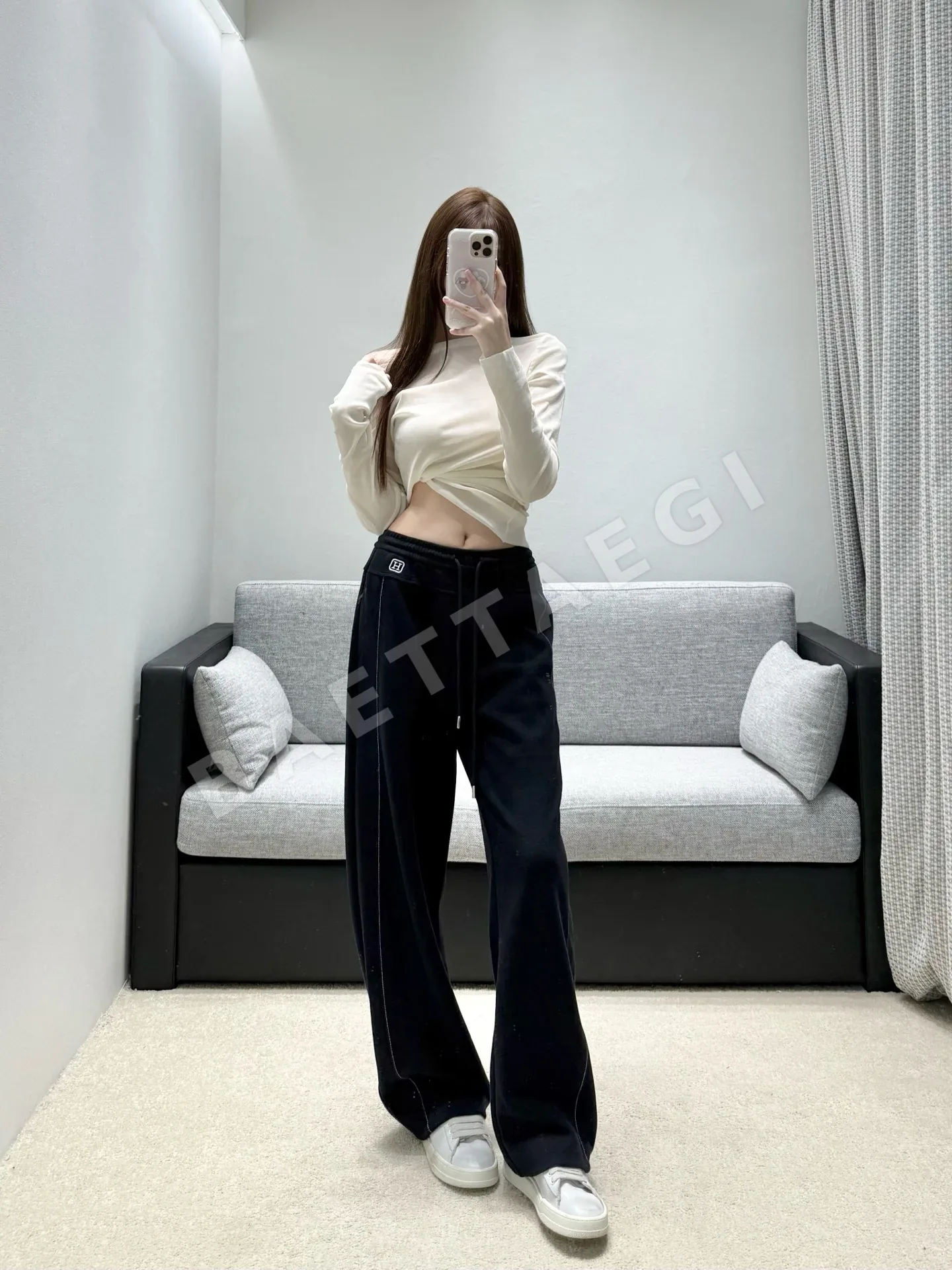 에르메스 와이드 니트 여성 바지 상세 이미지 4