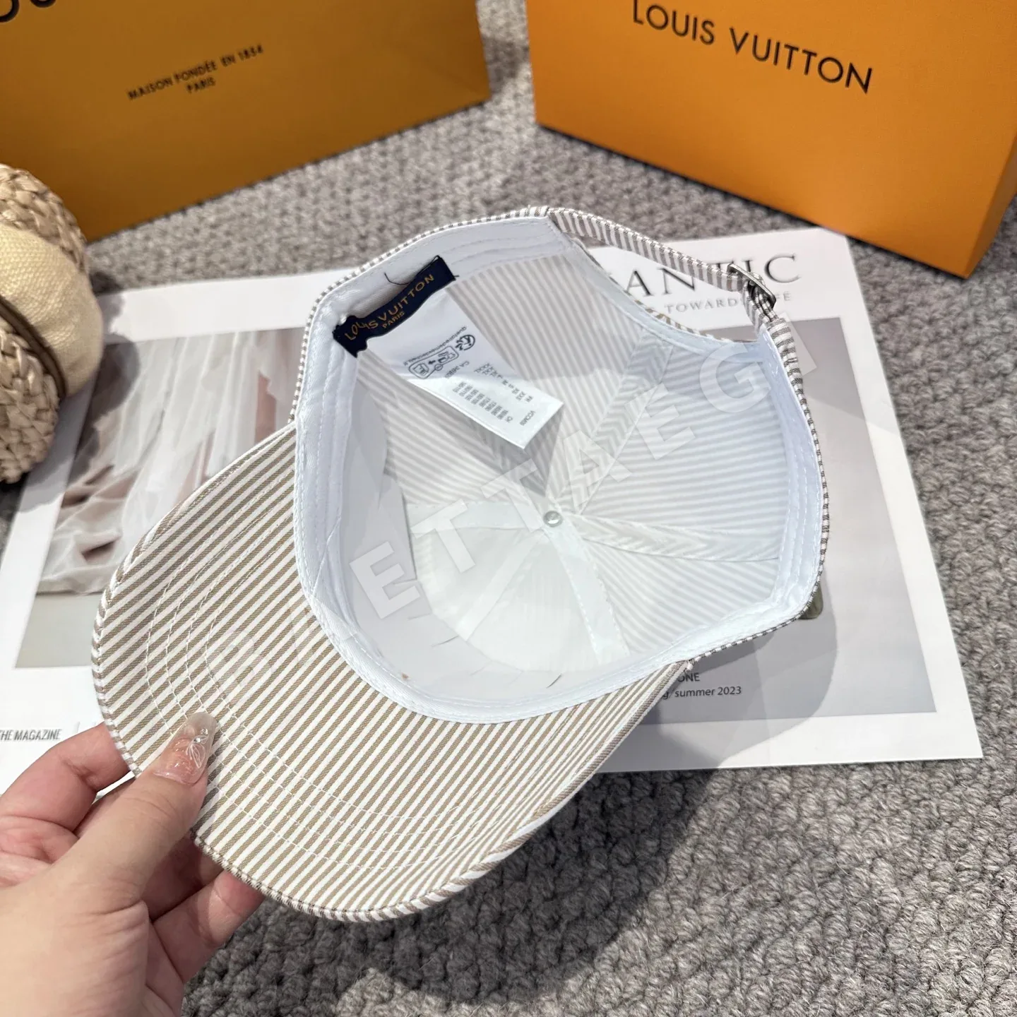 루이비통 스트라이프 LV 야구모자 상세 이미지 8