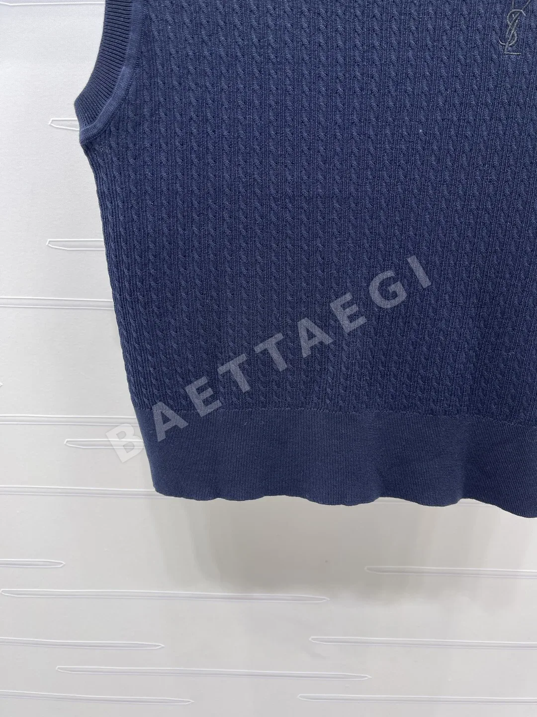디올 실크 울 혼방 크루넥 니트 베스트 상세 이미지 5