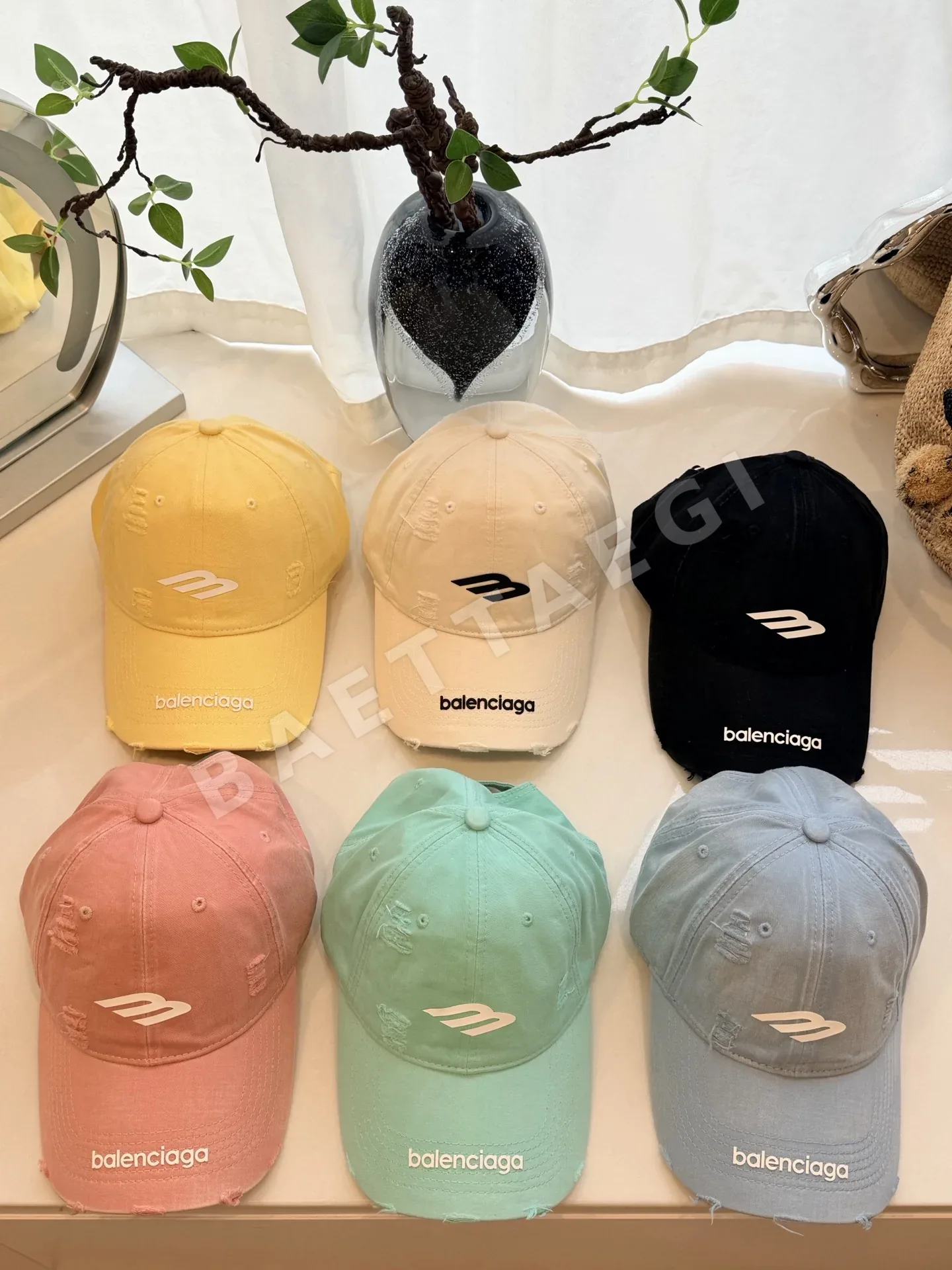 발렌시아가 마카롱 데미지 베이스볼 캡 78117