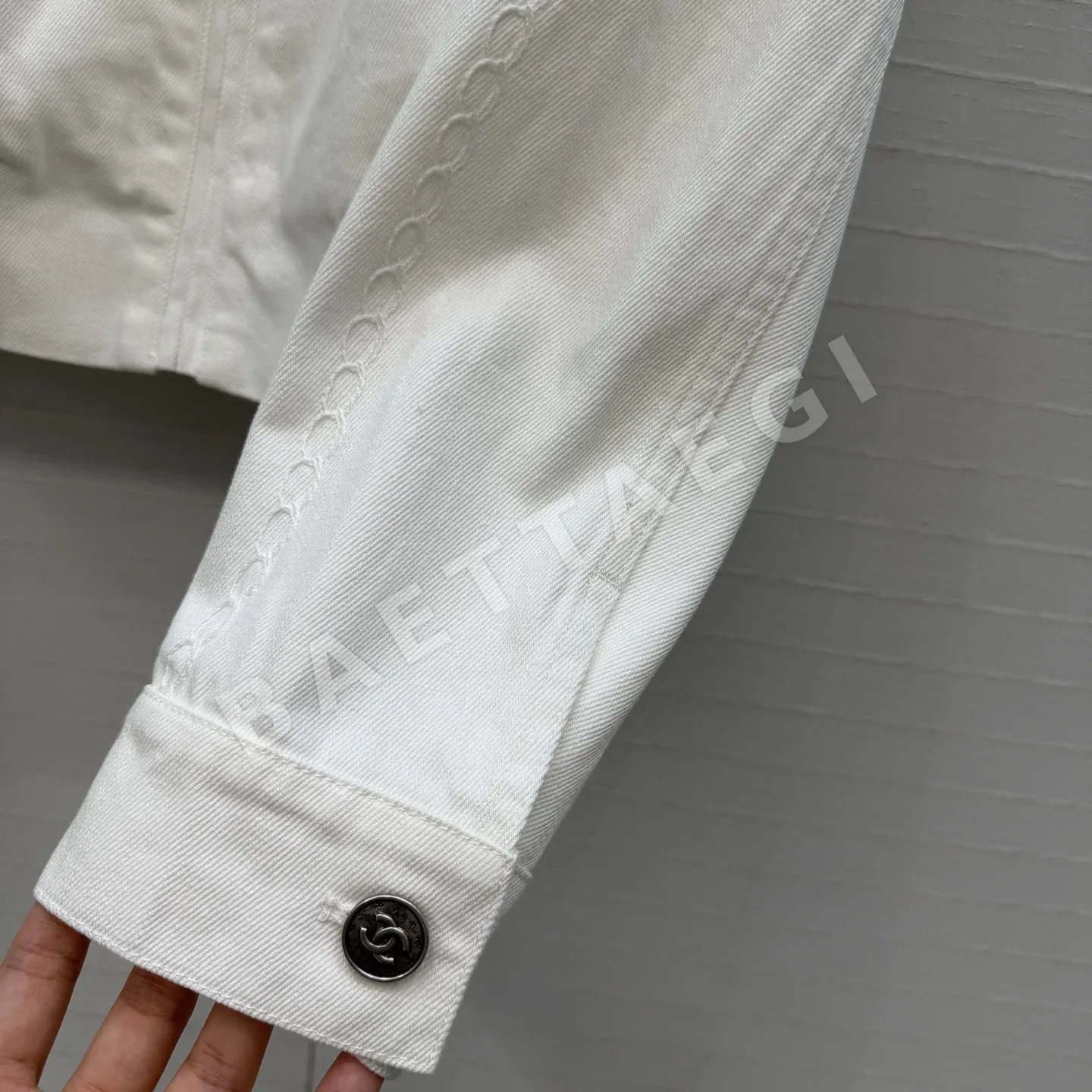 샤넬 3D 자수 파이핑 데님 여성 자켓 상세 이미지 8