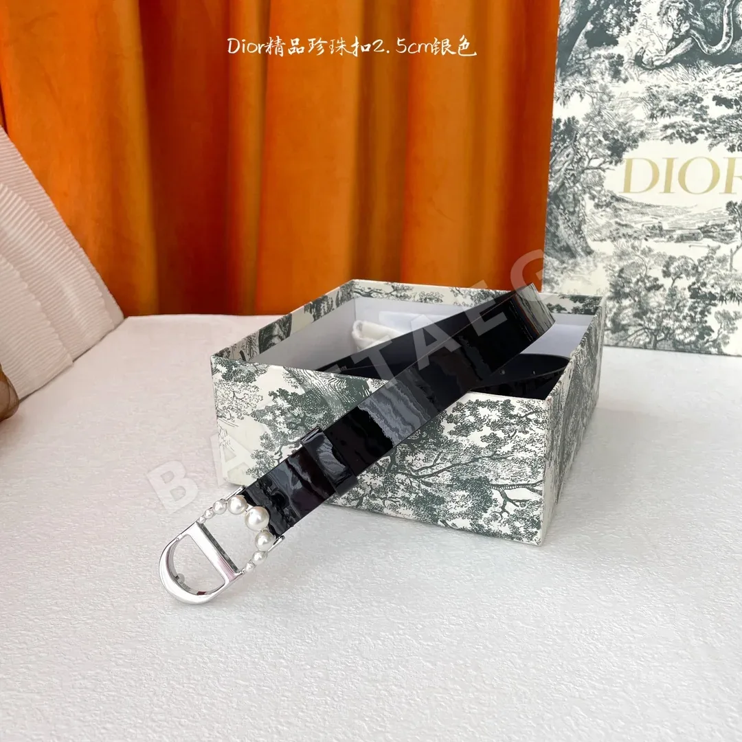 디올 CD 골드 버클 송아지가죽 벨트 59831