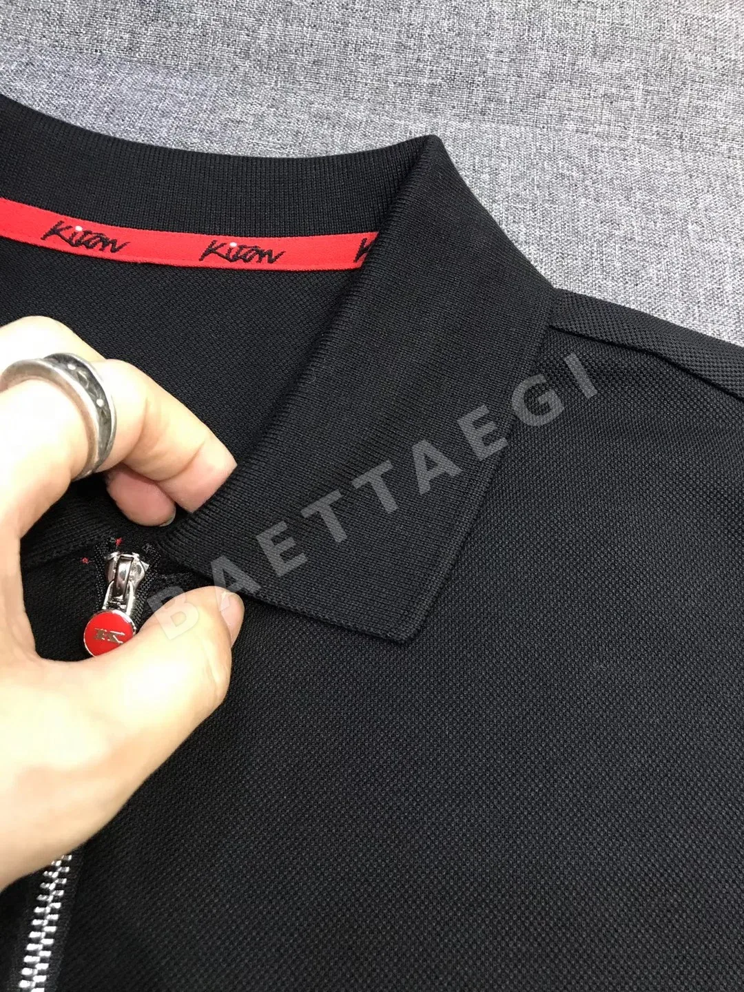 키톤 하프 집 플라켓 피케 코튼 반팔 셔츠 상세 이미지 6