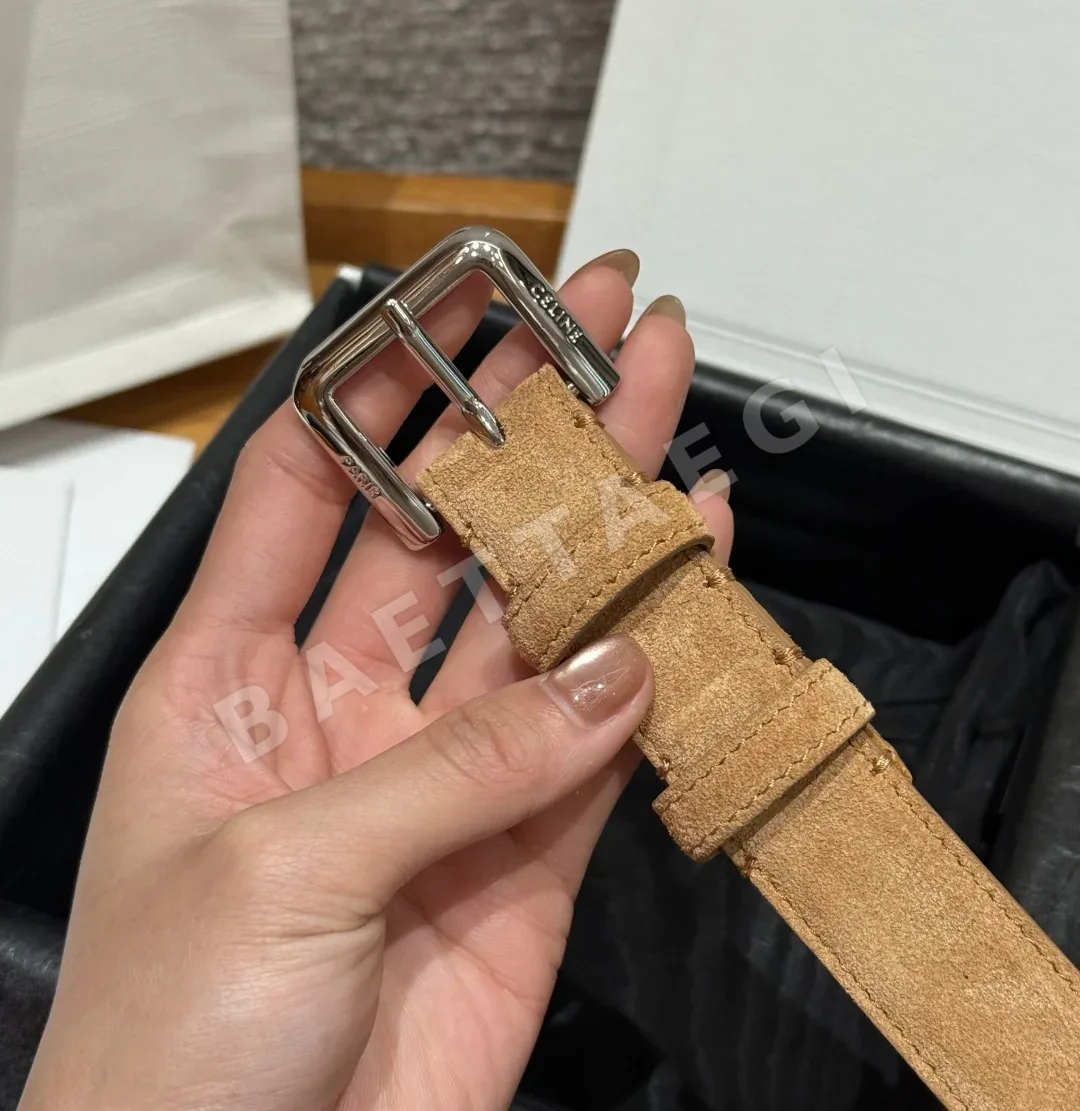 셀린느 스웨이드 소가죽 메탈 핀 버클 벨트 상세 이미지 7