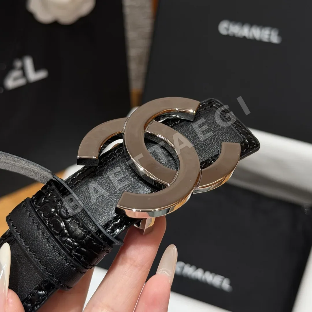 샤넬 악어무늬 가죽 더블 C 메탈 벨트 상세 이미지 5
