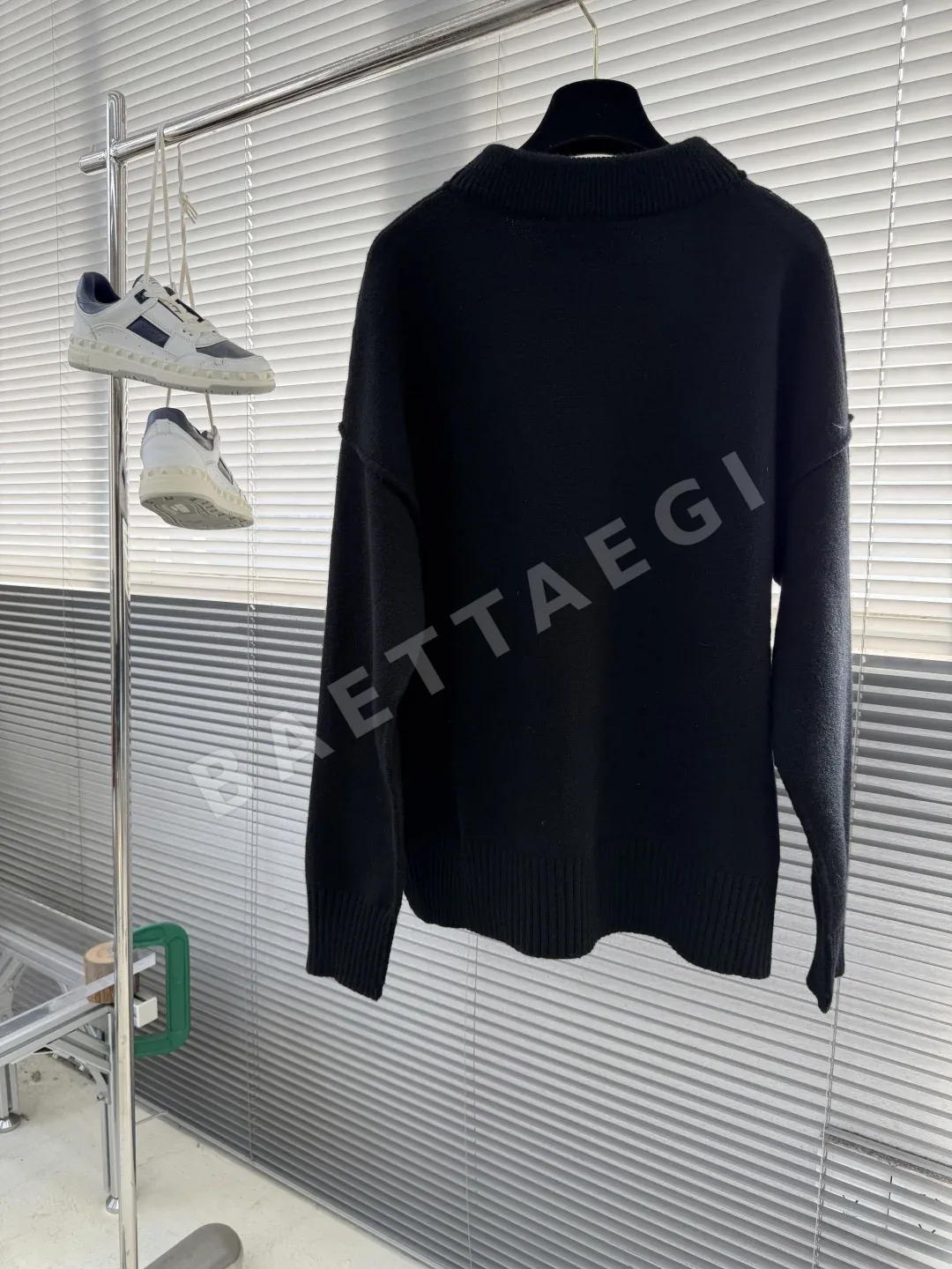 아미 메리노 울 하트 자카드 남성 가디건 상세 이미지 8