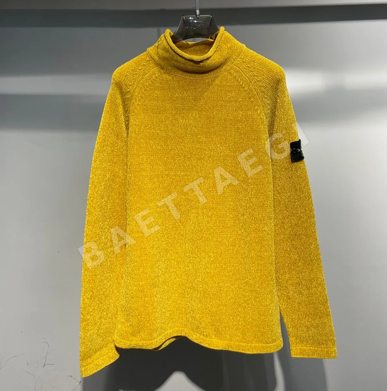 스톤아일랜드 울 혼방 텍스처드 하이넥 니트 긴팔 상세 이미지 2